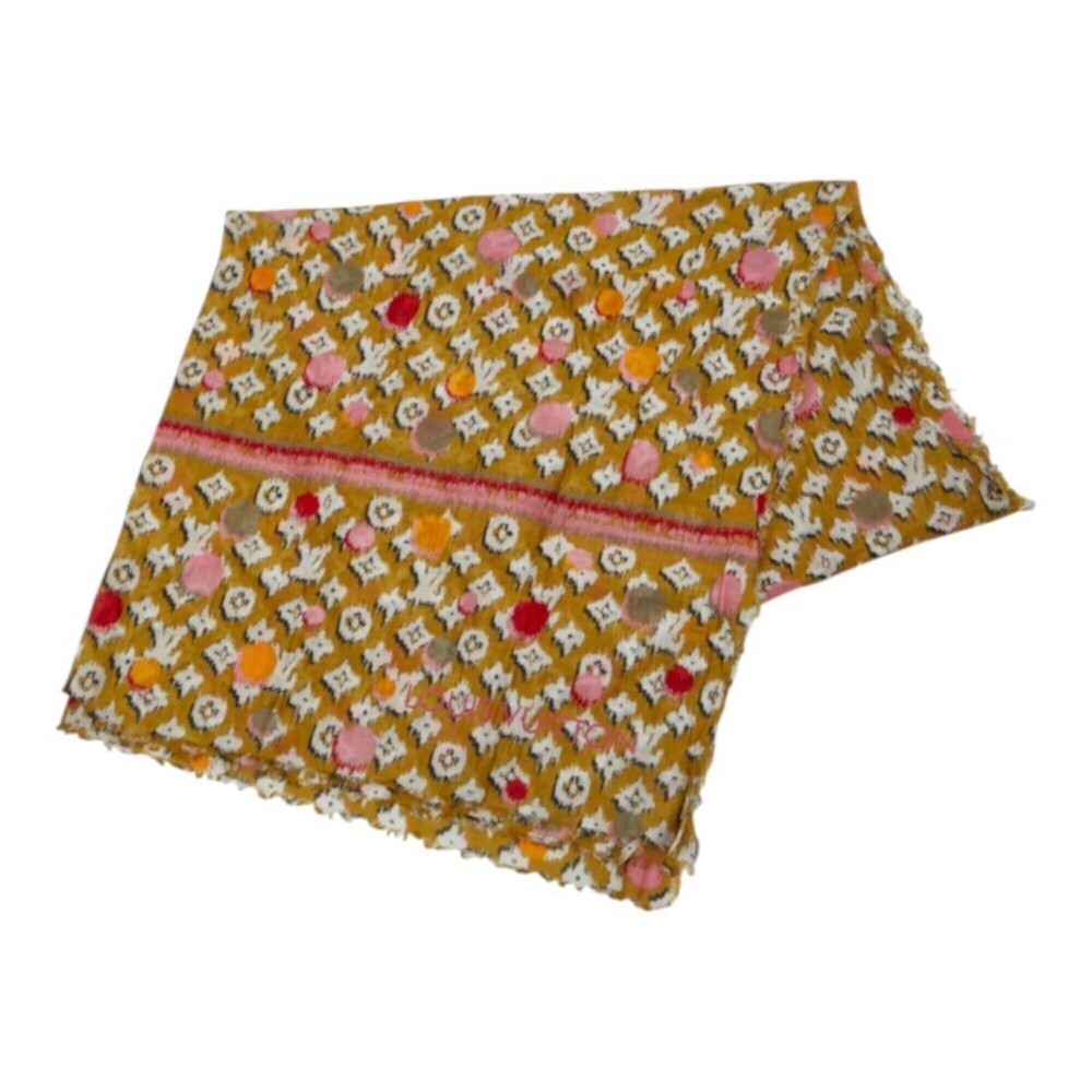 Louis Vuitton Monogram Shawl Stole, Multicolor Cotton, Women's LOUIS VUITTON